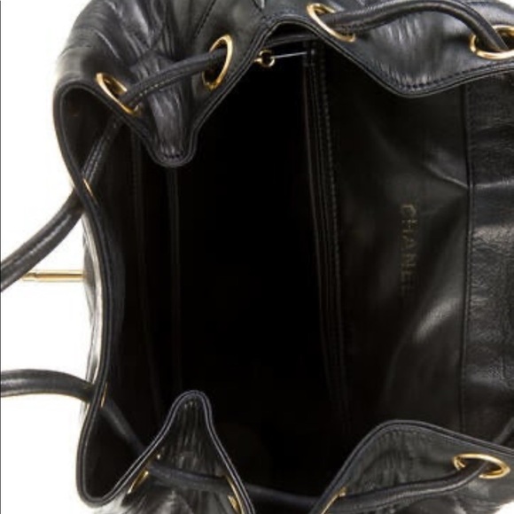 Chanel Vintage Quilted CC Black Lambskin Backpack - Picture 4 of 12